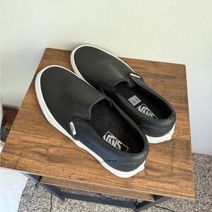 Vans Women’s Black Leather Slip-On